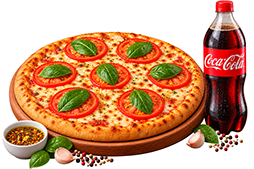 Combo Alfa com pizza e refrigerante