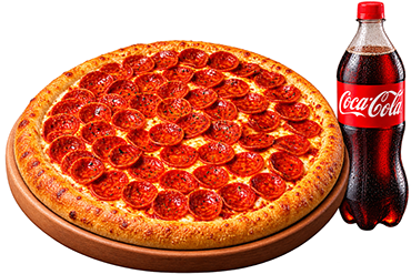 Combo de pizza com borda recheada e refrigerante